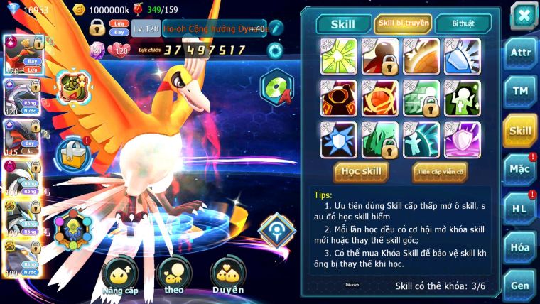 Mã : #TTS6603 - S1155 - V13 - 16K KC - BXH : 14 - Ho-oh CHD Palkia & Yvetal CH Nhiều Pet Bc