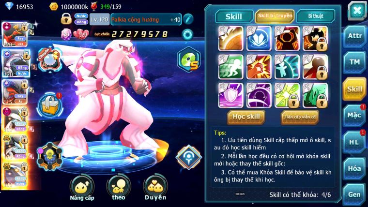 Mã : #TTS6603 - S1155 - V13 - 16K KC - BXH : 14 - Ho-oh CHD Palkia & Yvetal CH Nhiều Pet Bc