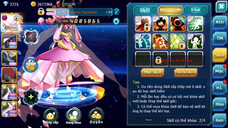 Mã : #TTS6607 - S1777 - V4 - Diancie Dnm Tapu fini xerm cặp lati zoroa nhiều pet ht