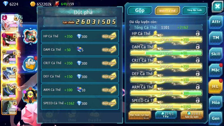 Mã : #TTS6613 - S1625 - V13 - BXH : 35 - Diancie CHD Tapu Fini Dnm Tapufini bc nhiều pet bc
