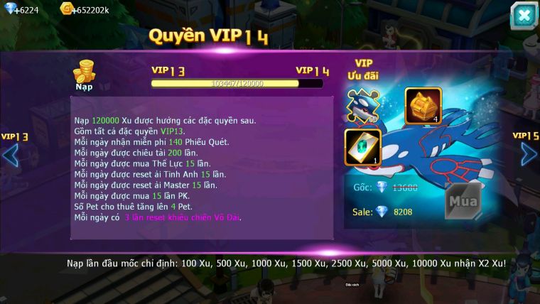 Mã : #TTS6613 - S1625 - V13 - BXH : 35 - Diancie CHD Tapu Fini Dnm Tapufini bc nhiều pet bc