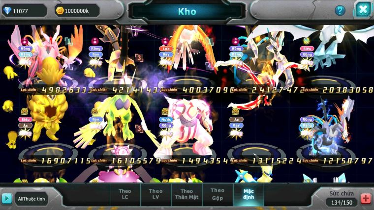 Mã : #TTS6624 - S454 - V15 - BXH : 4 - White CHD Ray Dnm Ho-oh CHD Black Bc Meganec Hoopa Bc Nhiều Pet Ht