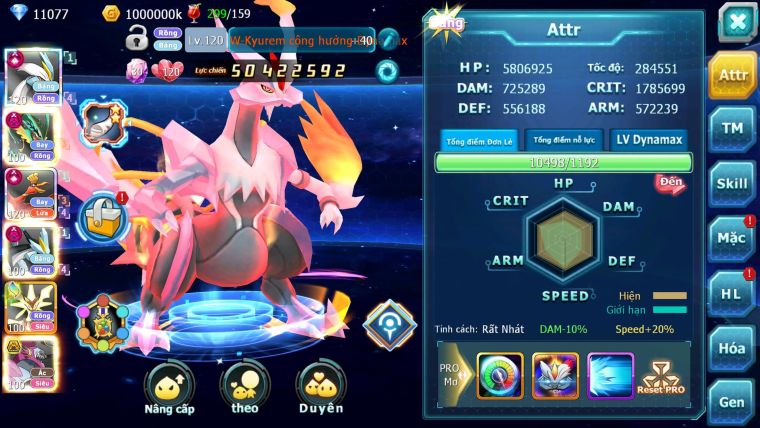 Mã : #TTS6624 - S454 - V15 - BXH : 4 - White CHD Ray Dnm Ho-oh CHD Black Bc Meganec Hoopa Bc Nhiều Pet Ht