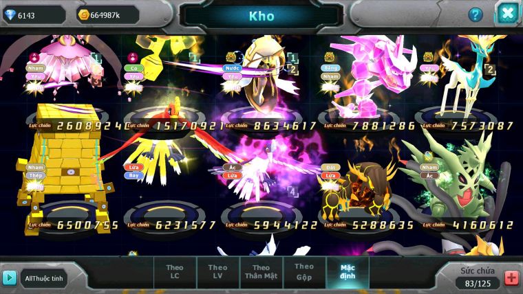 Mã : #TTS6623 - S1625 - V13 - BXH : 42 - Diancie CHD Tapu Bulu Dynamax Tapu fini Rắn Băng Bc