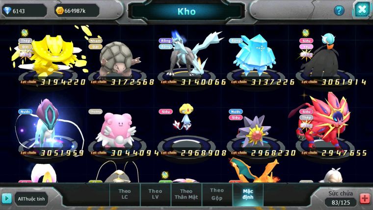 Mã : #TTS6623 - S1625 - V13 - BXH : 42 - Diancie CHD Tapu Bulu Dynamax Tapu fini Rắn Băng Bc