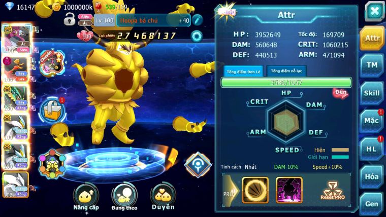 Mã : #TTS6629 - S189 - V14 - BXH : 26 - Hoopa Bá Chủ Ho-oh Dnm Ray Bc WB Bá Chủ Nhiều Pet Bá Chủ