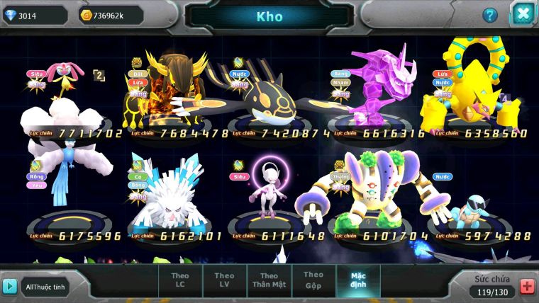 Mã : #TTS6633 - S1307 - V14 - BXH : 7 - Black White Ho-oh CHD Yvetal Bc Diancie Bc Nhiều Pet HT
