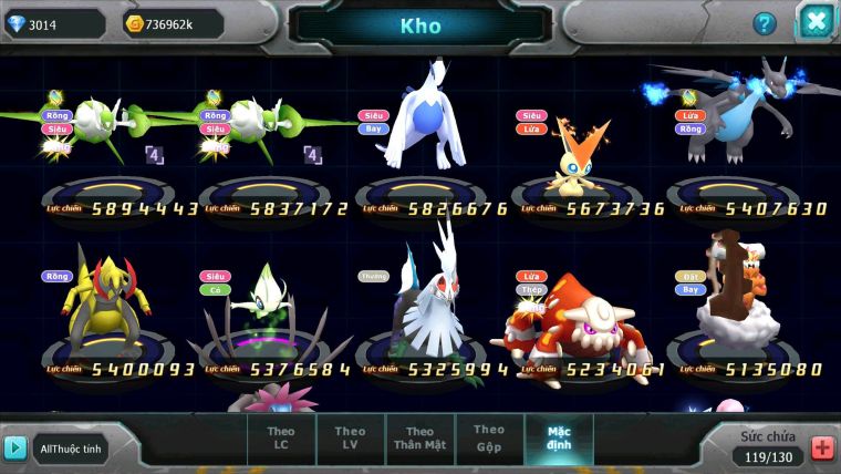 Mã : #TTS6633 - S1307 - V14 - BXH : 7 - Black White Ho-oh CHD Yvetal Bc Diancie Bc Nhiều Pet HT
