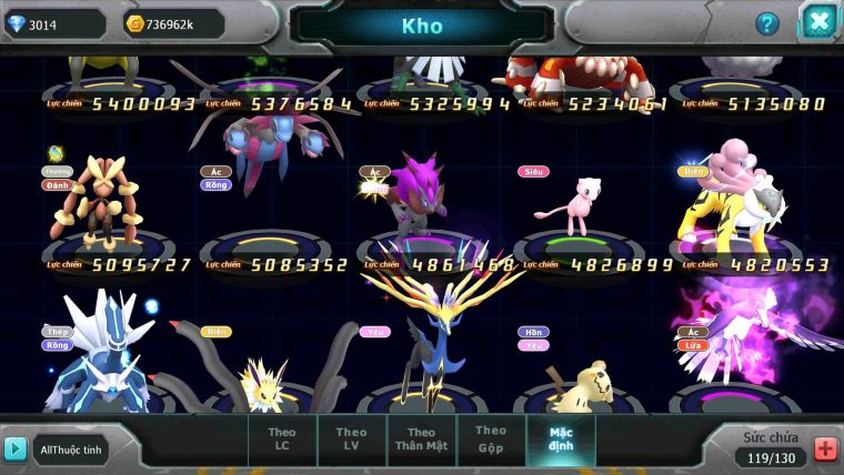 Mã : #TTS6633 - S1307 - V14 - BXH : 7 - Black White Ho-oh CHD Yvetal Bc Diancie Bc Nhiều Pet HT