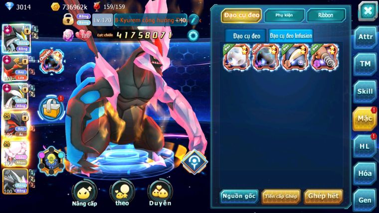 Mã : #TTS6633 - S1307 - V14 - BXH : 7 - Black White Ho-oh CHD Yvetal Bc Diancie Bc Nhiều Pet HT