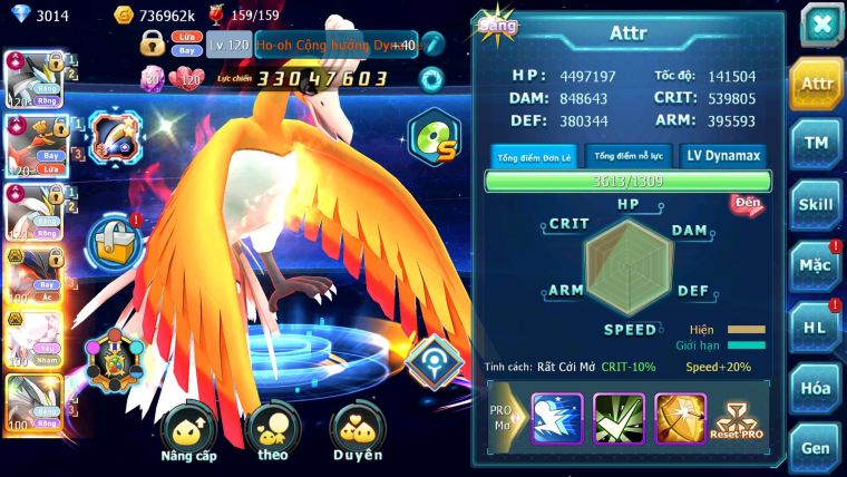 Mã : #TTS6633 - S1307 - V14 - BXH : 7 - Black White Ho-oh CHD Yvetal Bc Diancie Bc Nhiều Pet HT