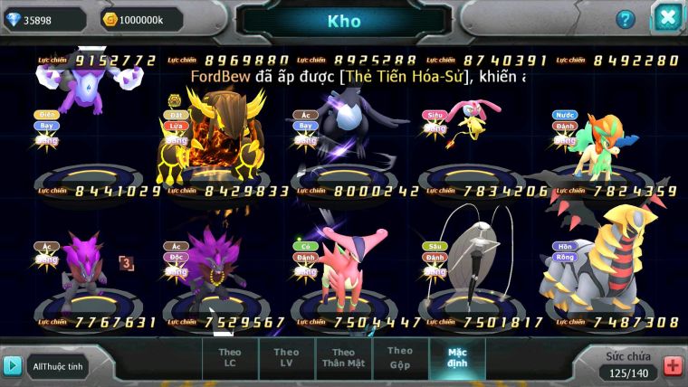 Mã : #TTS6638 - S905 - V13 - BXH : 5 Ho-oh & Diancie CHD Palkia & Yvetal CH Nhiều Pet Bc