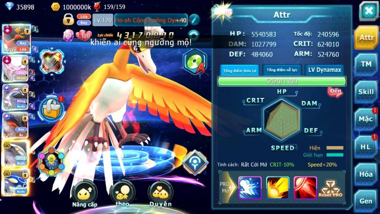 Mã : #TTS6638 - S905 - V13 - BXH : 5 Ho-oh & Diancie CHD Palkia & Yvetal CH Nhiều Pet Bc