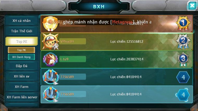 Mã : #TTS6638 - S905 - V13 - BXH : 5 Ho-oh & Diancie CHD Palkia & Yvetal CH Nhiều Pet Bc