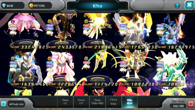 Mã : #TTS6650 - S216 - V12 - BXH : 13 - Diancie Dnm Rayquaza - Ho-oh Thần Gio Bc Unvoa WB bc nhiều Pet Bá Chủ