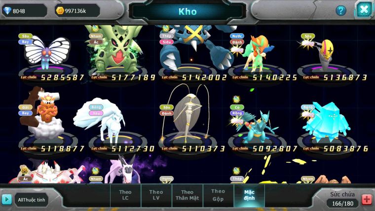 Mã : #TTS6650 - S216 - V12 - BXH : 13 - Diancie Dnm Rayquaza - Ho-oh Thần Gio Bc Unvoa WB bc nhiều Pet Bá Chủ