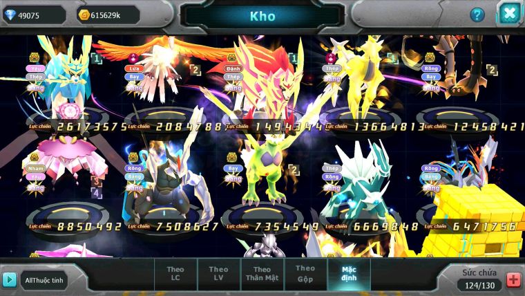 Mã : #TTS6649 - S1350 - V15 - 49K KC - BXH : 8 - 300M ARC CH Kiếm Khiên Ho-oh CHD Arrc Thép Dnm Nhiều Pet HT