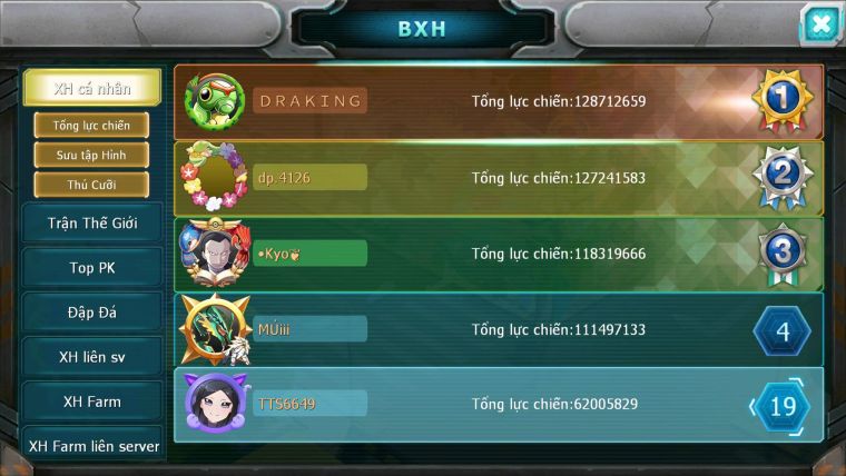 Mã : #TTS6649 - S1350 - V15 - 49K KC - BXH : 8 - 300M ARC CH Kiếm Khiên Ho-oh CHD Arrc Thép Dnm Nhiều Pet HT