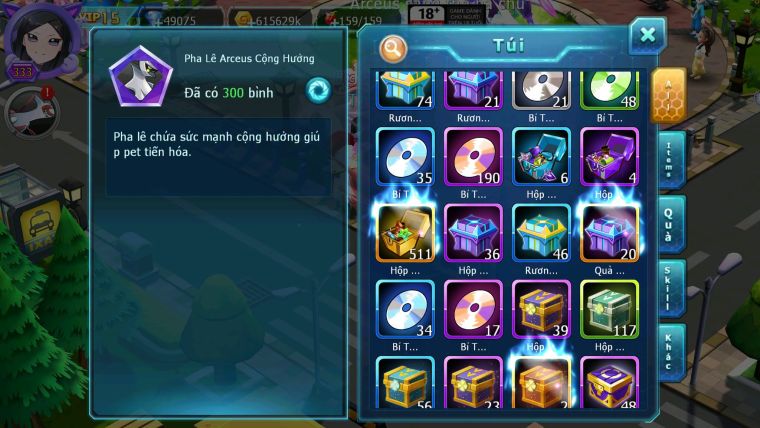 Mã : #TTS6649 - S1350 - V15 - 49K KC - BXH : 8 - 300M ARC CH Kiếm Khiên Ho-oh CHD Arrc Thép Dnm Nhiều Pet HT