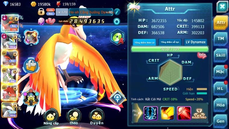 Mã : #TTS6657 - S1445 - V10 - BXH : 41 - Ho-oh Black CHD Yvetal Thần gio Bc Qvld Cặp Lati Bc