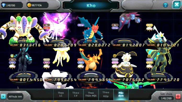 Mã : #TTS6666 - S511 - V20 - BXH : 1-2SV - TOP2 CHAM - 3K8 Sách 140K Kc - WB & Ho-oh & Diancie CHD Yvetal Lugia CH Unvoa Bá Chủ Nhiều Pet HT