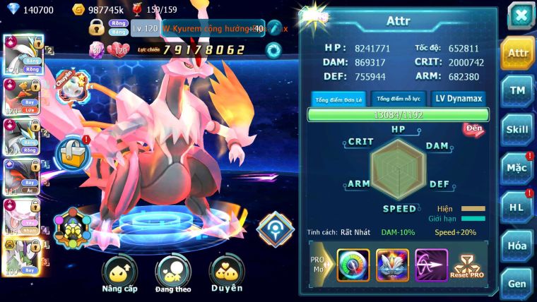 Mã : #TTS6666 - S511 - V20 - BXH : 1-2SV - TOP2 CHAM - 3K8 Sách 140K Kc - WB & Ho-oh & Diancie CHD Yvetal Lugia CH Unvoa Bá Chủ Nhiều Pet HT
