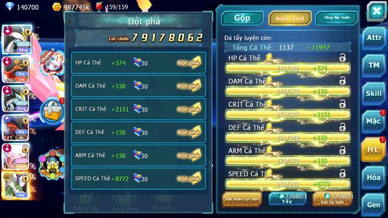 Mã : #TTS6666 - S511 - V20 - BXH : 1-2SV - TOP2 CHAM - 3K8 Sách 140K Kc - WB & Ho-oh & Diancie CHD Yvetal Lugia CH Unvoa Bá Chủ Nhiều Pet HT
