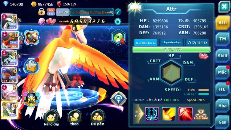 Mã : #TTS6666 - S511 - V20 - BXH : 1-2SV - TOP2 CHAM - 3K8 Sách 140K Kc - WB & Ho-oh & Diancie CHD Yvetal Lugia CH Unvoa Bá Chủ Nhiều Pet HT