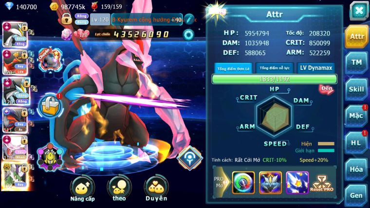 Mã : #TTS6666 - S511 - V20 - BXH : 1-2SV - TOP2 CHAM - 3K8 Sách 140K Kc - WB & Ho-oh & Diancie CHD Yvetal Lugia CH Unvoa Bá Chủ Nhiều Pet HT