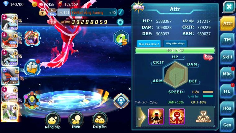 Mã : #TTS6666 - S511 - V20 - BXH : 1-2SV - TOP2 CHAM - 3K8 Sách 140K Kc - WB & Ho-oh & Diancie CHD Yvetal Lugia CH Unvoa Bá Chủ Nhiều Pet HT