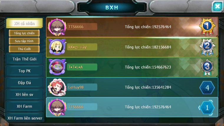 Mã : #TTS6666 - S511 - V20 - BXH : 1-2SV - TOP2 CHAM - 3K8 Sách 140K Kc - WB & Ho-oh & Diancie CHD Yvetal Lugia CH Unvoa Bá Chủ Nhiều Pet HT