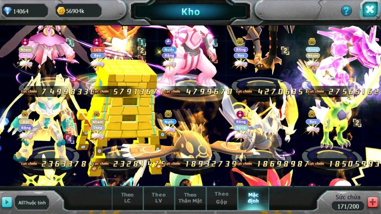 Mã : #TTS6662 - S179 - V18 - BXH : 3 - Diancie & Ho-oh CHD Palkia CH Rayquaza Bc Nhiều Pet Bc