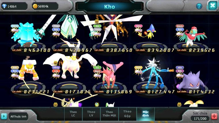 Mã : #TTS6662 - S179 - V18 - BXH : 3 - Diancie & Ho-oh CHD Palkia CH Rayquaza Bc Nhiều Pet Bc
