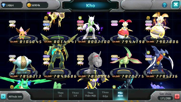 Mã : #TTS6662 - S179 - V18 - BXH : 3 - Diancie & Ho-oh CHD Palkia CH Rayquaza Bc Nhiều Pet Bc