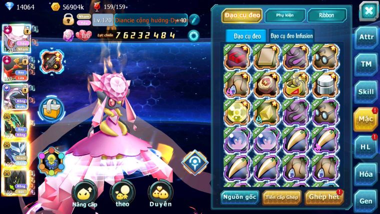 Mã : #TTS6662 - S179 - V18 - BXH : 3 - Diancie & Ho-oh CHD Palkia CH Rayquaza Bc Nhiều Pet Bc