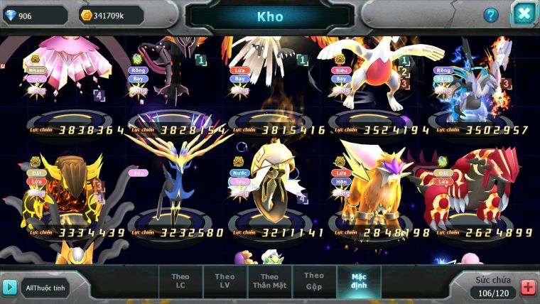 Mã : #TTS6671 - S1117 - V5 - Diancie & Lugia & Qvld VTTPL Bc Nhiều Pet Huyền Thoại