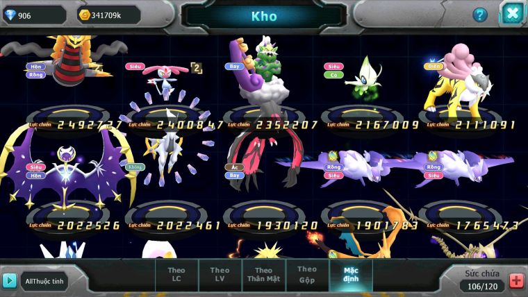 Mã : #TTS6671 - S1117 - V5 - Diancie & Lugia & Qvld VTTPL Bc Nhiều Pet Huyền Thoại