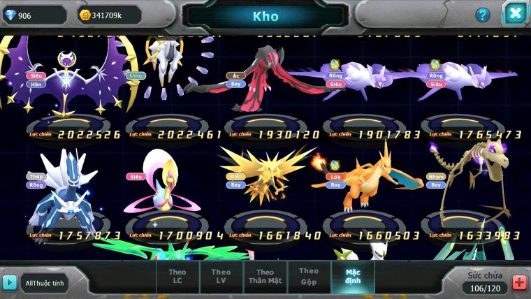 Mã : #TTS6671 - S1117 - V5 - Diancie & Lugia & Qvld VTTPL Bc Nhiều Pet Huyền Thoại