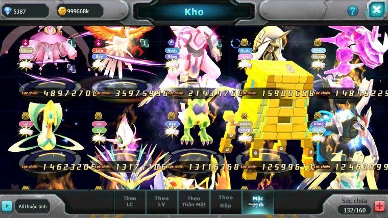 Mã : #TTS6676 - S326 - V13 - BXH : 3 - Diancie & Ho-oh CHD Palkia CH Tapu fini bc Nhiều Pet Bá Chủ