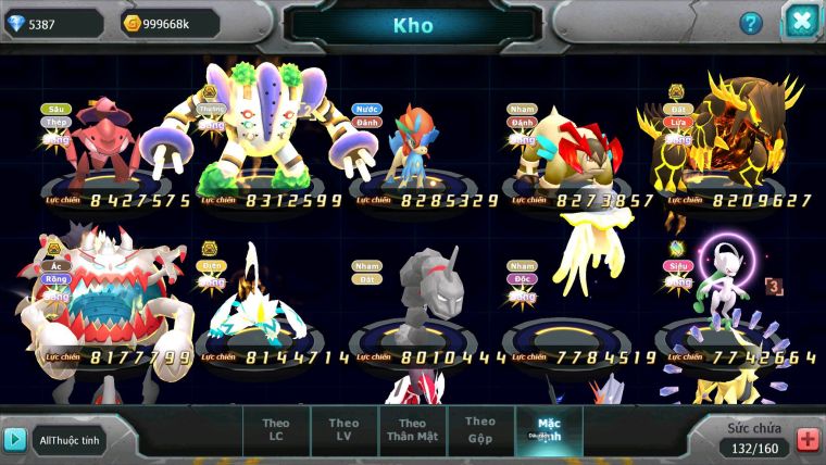 Mã : #TTS6676 - S326 - V13 - BXH : 3 - Diancie & Ho-oh CHD Palkia CH Tapu fini bc Nhiều Pet Bá Chủ