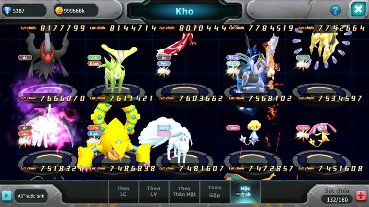 Mã : #TTS6676 - S326 - V13 - BXH : 3 - Diancie & Ho-oh CHD Palkia CH Tapu fini bc Nhiều Pet Bá Chủ