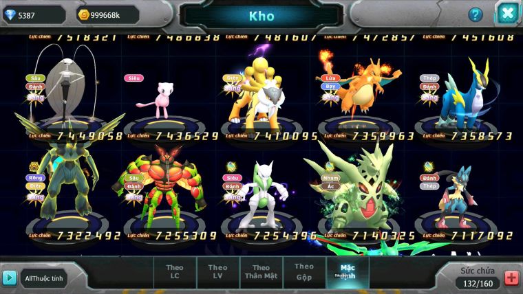 Mã : #TTS6676 - S326 - V13 - BXH : 3 - Diancie & Ho-oh CHD Palkia CH Tapu fini bc Nhiều Pet Bá Chủ