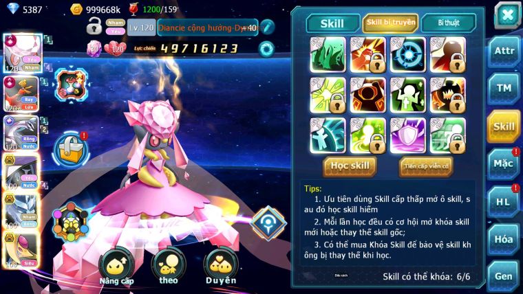 Mã : #TTS6676 - S326 - V13 - BXH : 3 - Diancie & Ho-oh CHD Palkia CH Tapu fini bc Nhiều Pet Bá Chủ