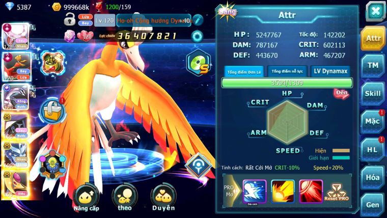 Mã : #TTS6676 - S326 - V13 - BXH : 3 - Diancie & Ho-oh CHD Palkia CH Tapu fini bc Nhiều Pet Bá Chủ
