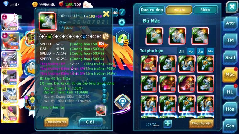 Mã : #TTS6676 - S326 - V13 - BXH : 3 - Diancie & Ho-oh CHD Palkia CH Tapu fini bc Nhiều Pet Bá Chủ