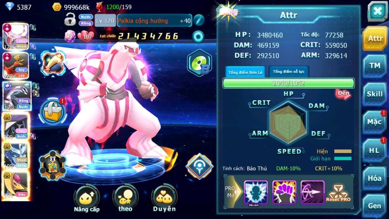 Mã : #TTS6676 - S326 - V13 - BXH : 3 - Diancie & Ho-oh CHD Palkia CH Tapu fini bc Nhiều Pet Bá Chủ
