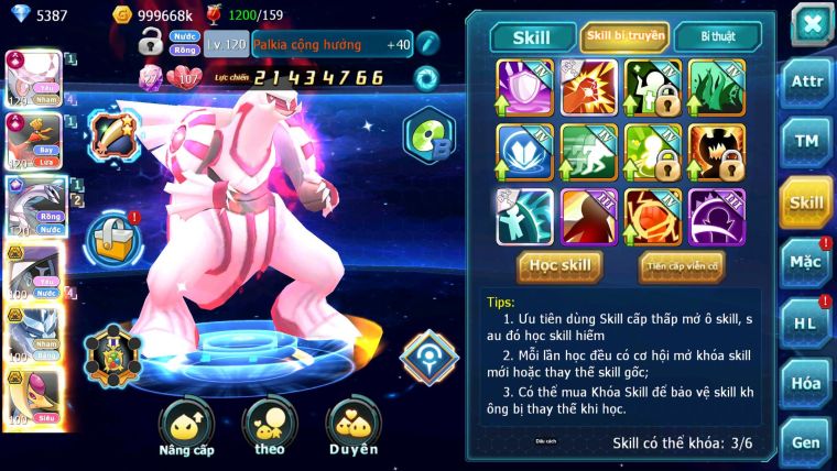 Mã : #TTS6676 - S326 - V13 - BXH : 3 - Diancie & Ho-oh CHD Palkia CH Tapu fini bc Nhiều Pet Bá Chủ