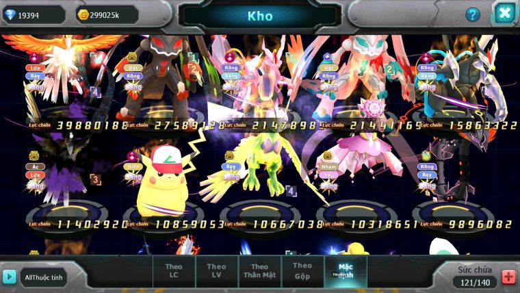 Mã : #TTS6685 - S876 - V15 - 19K KC - Ho-oh & White CHD Zygarde Flare Bá Chủ Z100 CH Drak ho-oh Bc nhiều pet ht