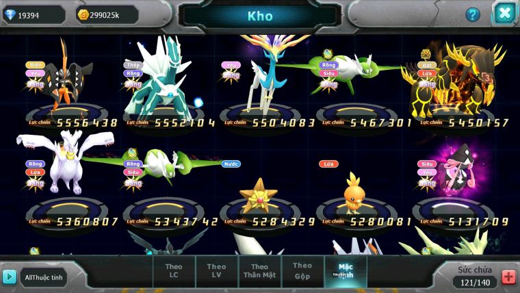 Mã : #TTS6685 - S876 - V15 - 19K KC - Ho-oh & White CHD Zygarde Flare Bá Chủ Z100 CH Drak ho-oh Bc nhiều pet ht