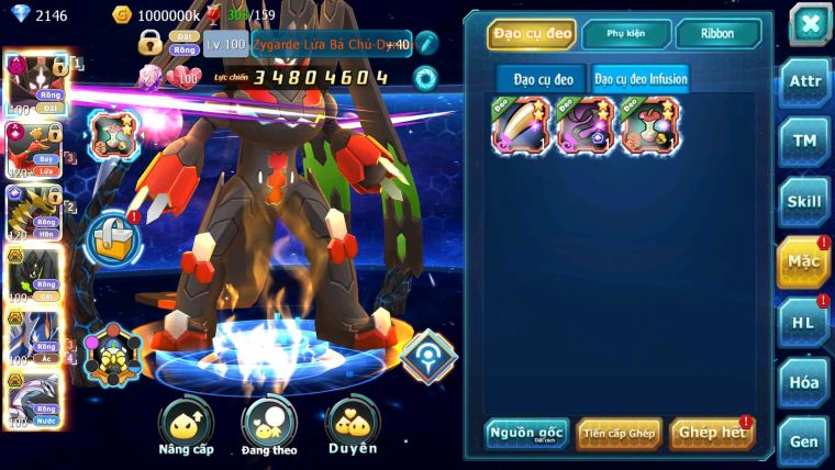 Mã : #TTS6683 - S1491 - V15 - BXH : 11PK - Zygarde Flare Dynamax Ho-oh CHD Giratina CH Zygarde Bc Pr dialga Bc Nhiều Pet HT